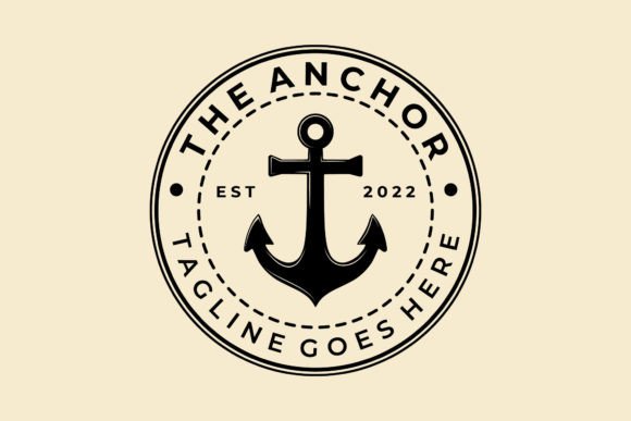 Anchor Ship Emblem Vintage Logo Vector