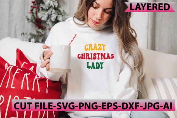Crazy Christmas Lady Retro SVG Design Review