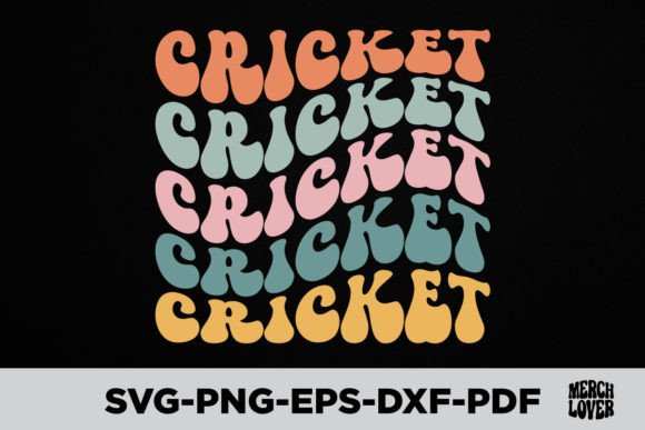 Retro Groovy Cricket T-Shirt Design