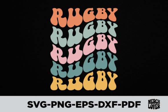 Retro Groovy Rugby T-Shirt Design