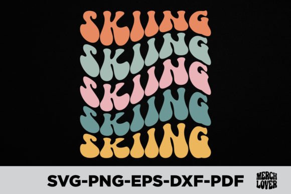 Retro Groovy Skiing T-Shirt Design