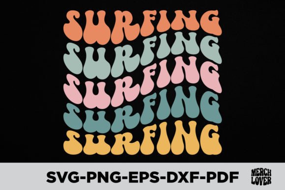 Retro Groovy Surfing T-Shirt Design